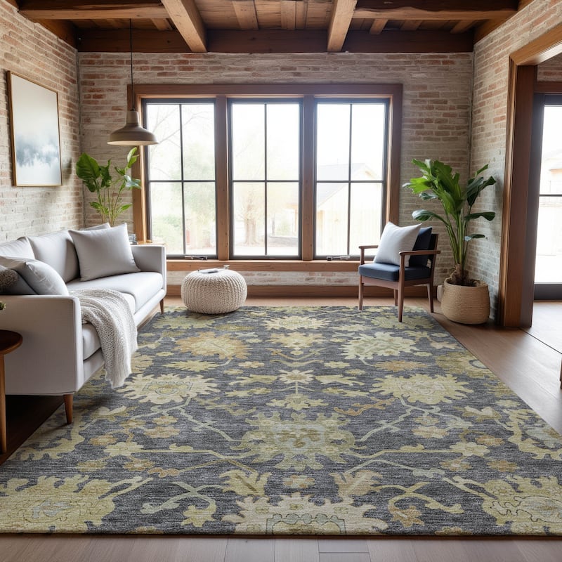 Premium Washable Super Soft Traditional Persian Mayfield Rug - Gray - 2'6" x 3'10"