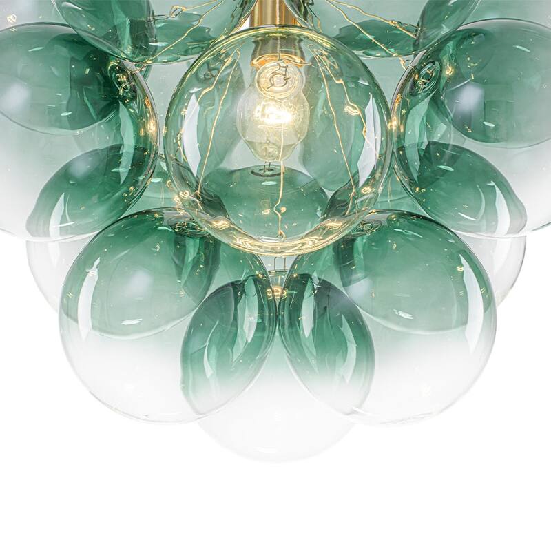 Glam Single-light Dining Room Glass Globe Bubble Chandelier - 17.7 in