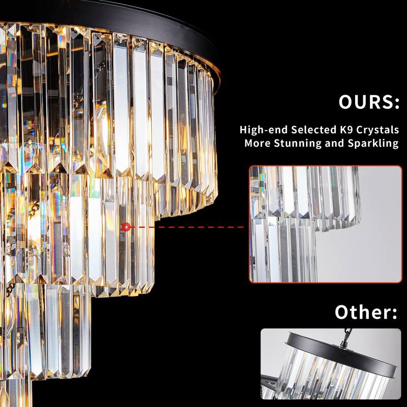 24" Luxury Crystal Chandelier