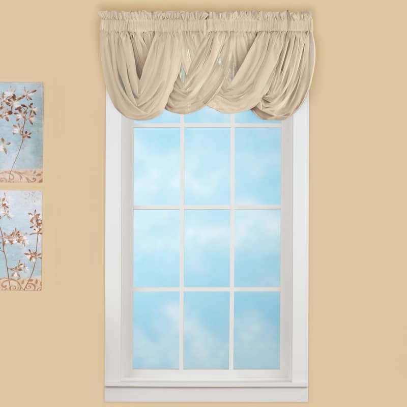 Sheer Scoop Valance Curtains - 2 pc - 55" X 35"