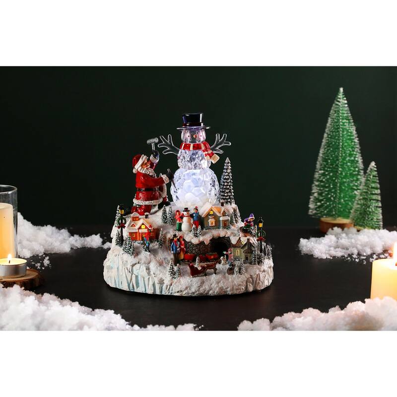 Musical LED Lighted Snowman Village Christmas Decorations - 7.5" - Set of 2