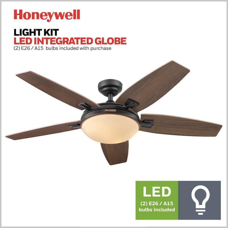 48" Honeywell Carmel Ceiling Fan with Integrated Light and Remote