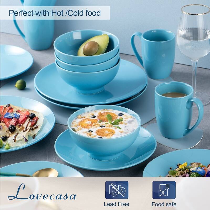 LOVECASA 16-Piece Porcelain Dinnerware Set (Service for 4)