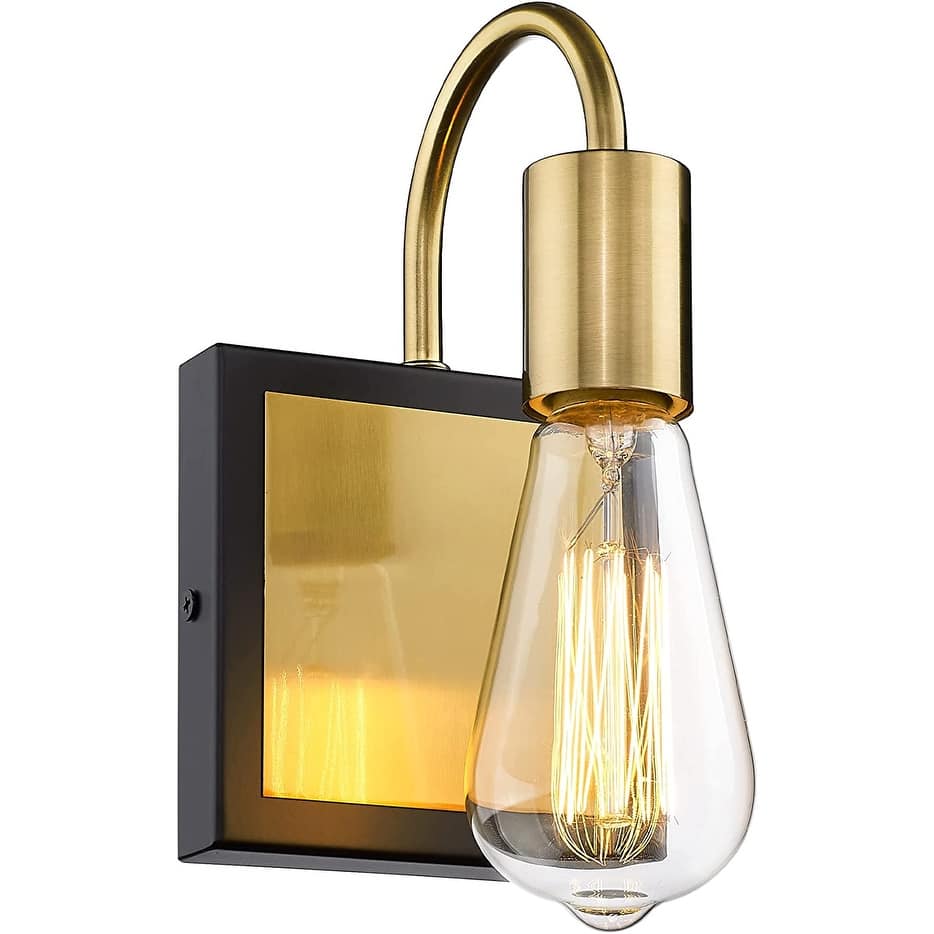 Modern Bathroom Vanity Light with Brushed Gold and Black Finish