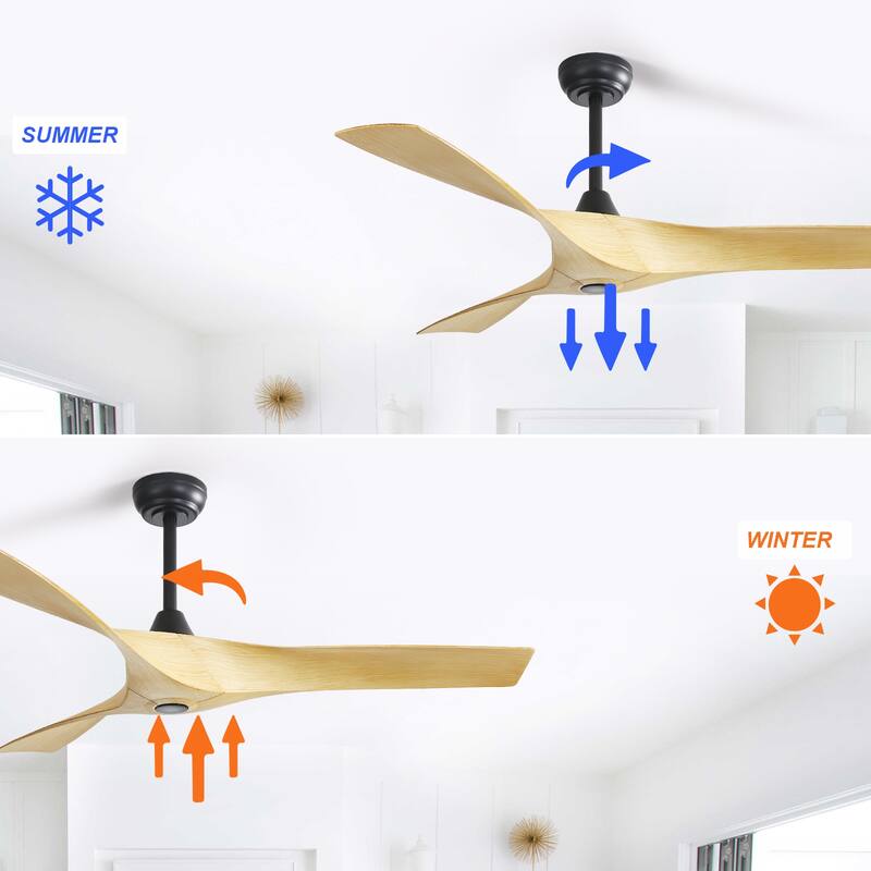 52'' Low Profile Ceiling Fan w/ Remote Control No Light Outdoor/Indoor Farmhouse Bedroom - 52 Inch