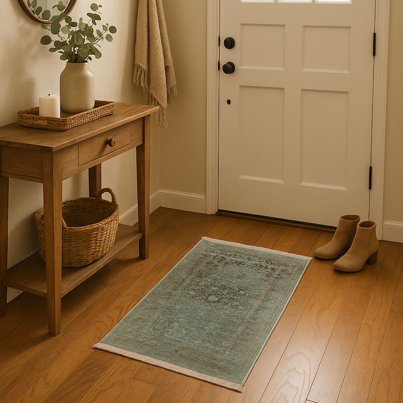 HERAT ORIENTAL Turkish Modern Erased Design Wool & Silk Rug - 2' x 2'11"