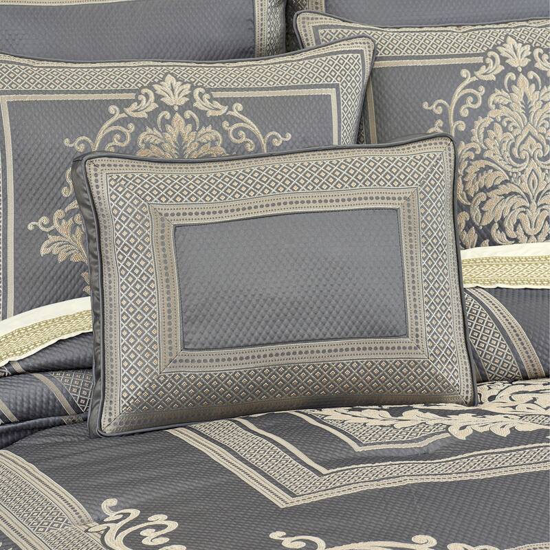 J. Queen New York Excelsior Boudoir Decorative Throw Pillow - Accent - Polyester - French Blue