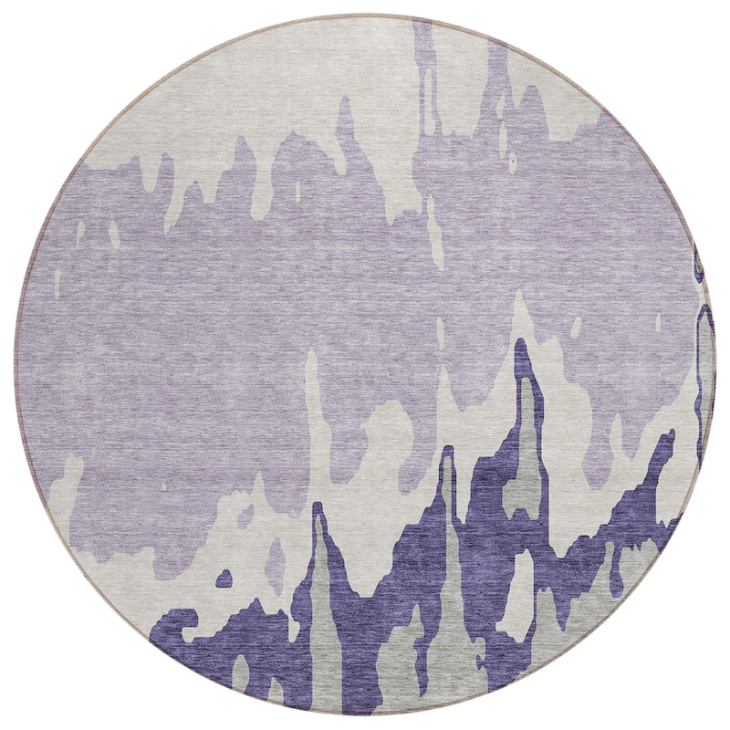 Machine Washable Indoor/ Outdoor Modern Abstract Chantille Rug