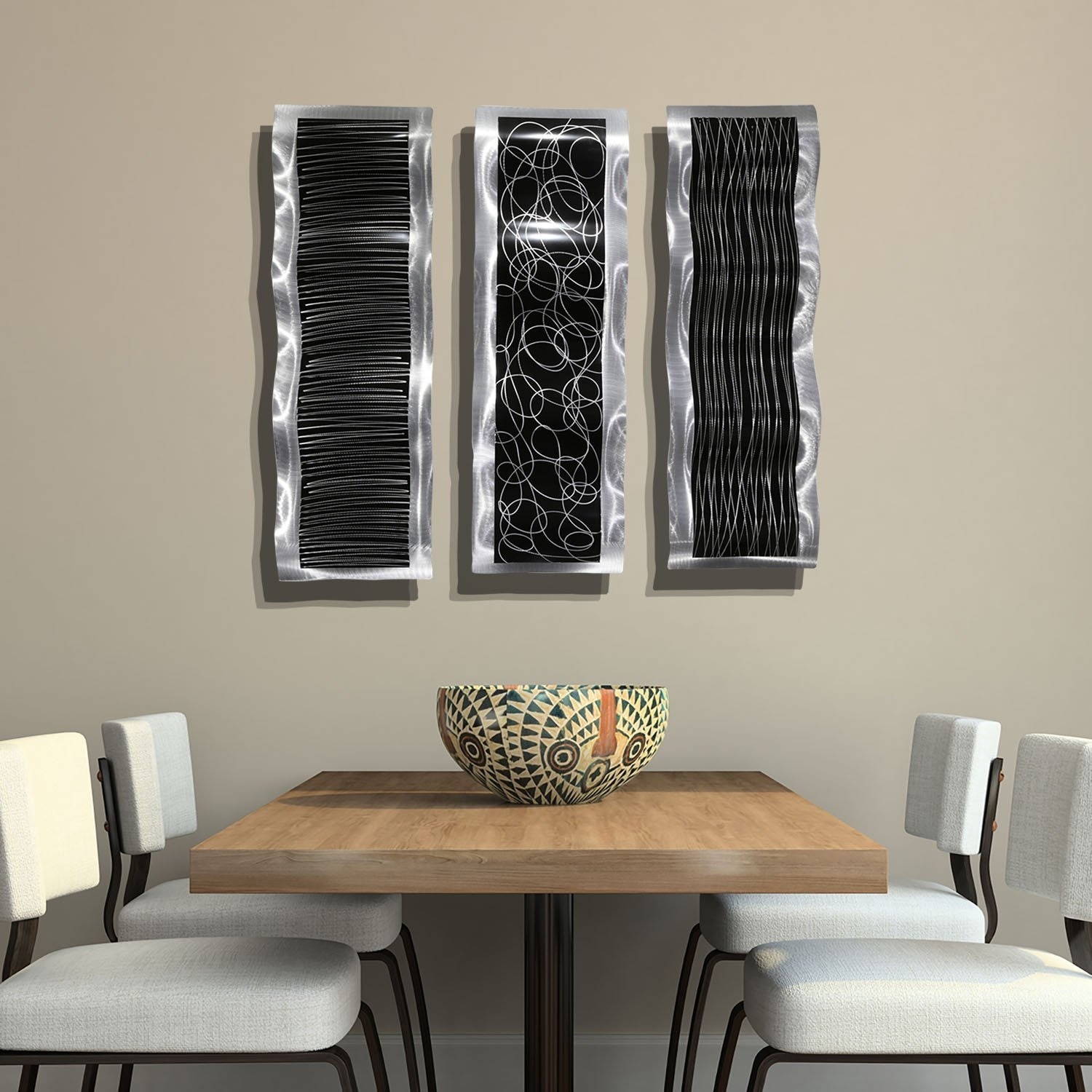  Statements2000 Contemporary Black & Silver Abstract Metal Wall  Art Accent Modern Home Decor, Set of Three - Trifecta by Jon Allen : Home &  Kitchen