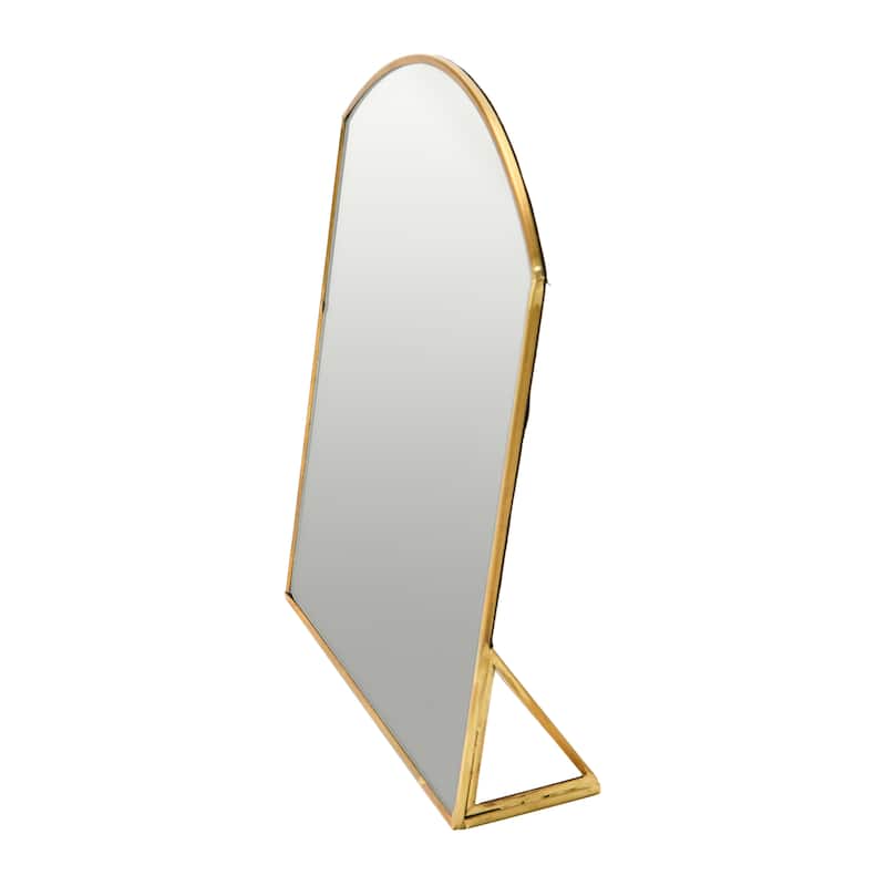 Metal Framed Standing Mirror, Brass Finish
