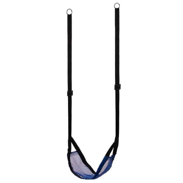 slide 2 of 8, Indoor and Outdoor Patio Playground Kids Fun Hanging Mesh Fabric Tree Swing with Adjustable Strap Blue