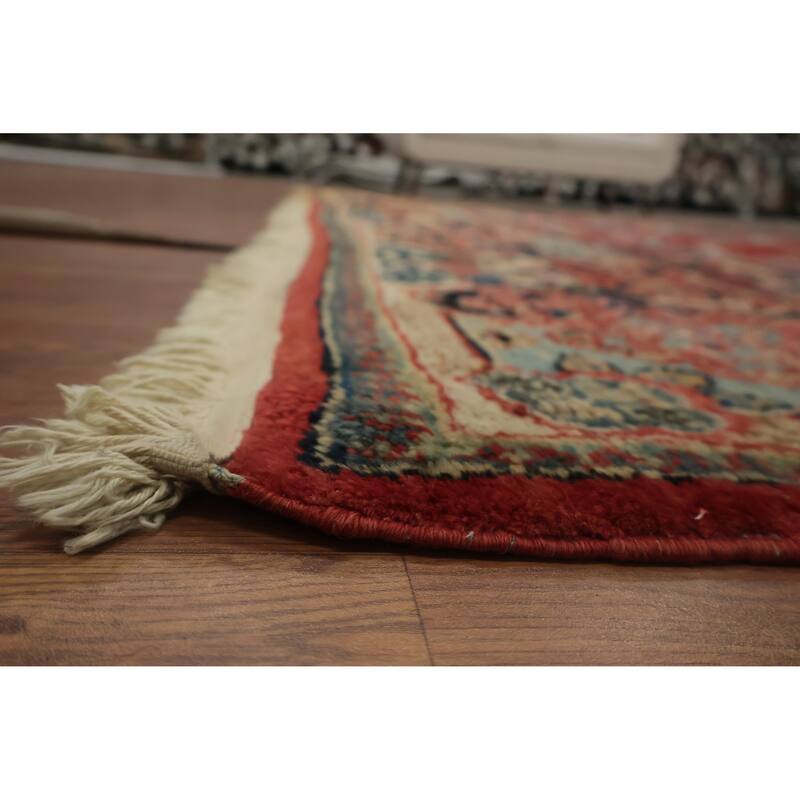 Hand Knotted Oriental 100% Wool Carpet Traditional Floral Red Mahal Area Rug - 11' 9'' X 8' 8''