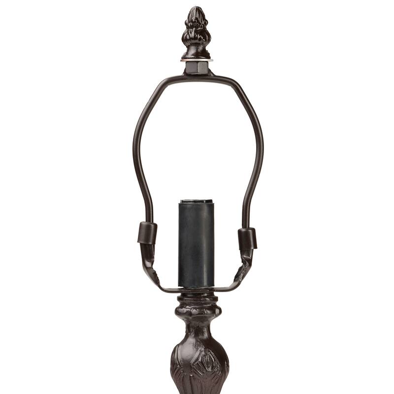 Zola River of Goods Polyresin and Stained Glass Square Shade 12-Inch Accent Lamp Set of Five - 6" x 6" x 12"