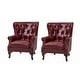 preview thumbnail 5 of 48, Gerhard Genuine Leather Armchair with Nailhead Trims and Removable Cushion Set of 2 by HULALA HOME