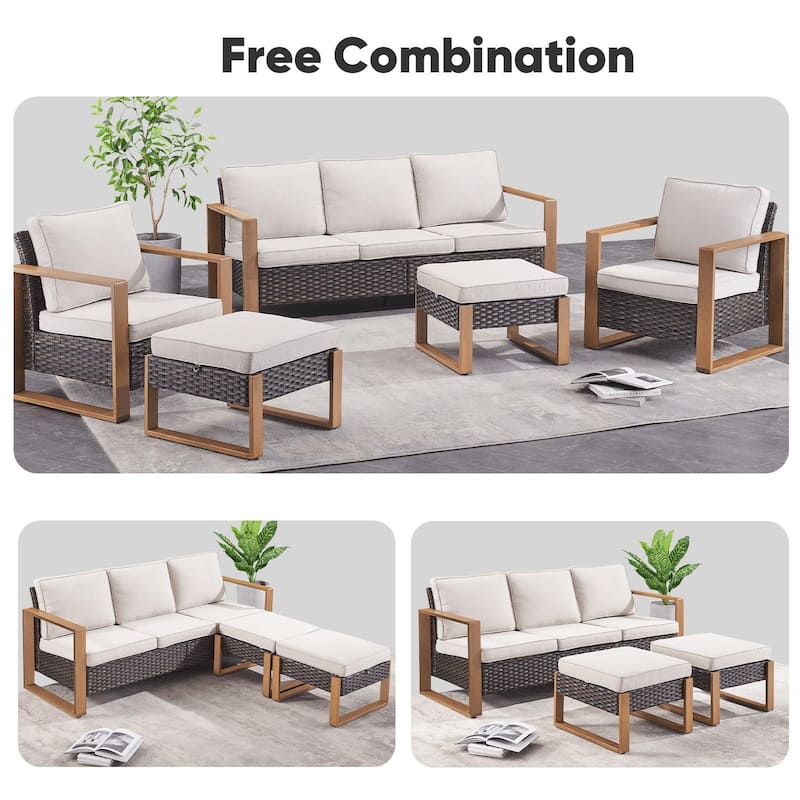 Outdoor Patio Chair with Thick Cushion