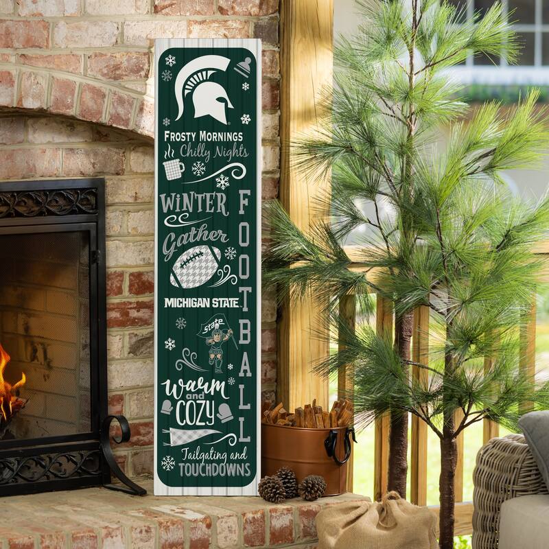 47" Double Sided Seasonal Porch Leaner, Michigan State University - 47" x 11.25" - Winter