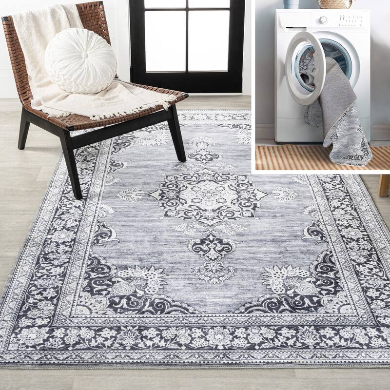 JONATHAN Y Wincer Bohemian Distressed Chenille Machine-Washable Area Rug