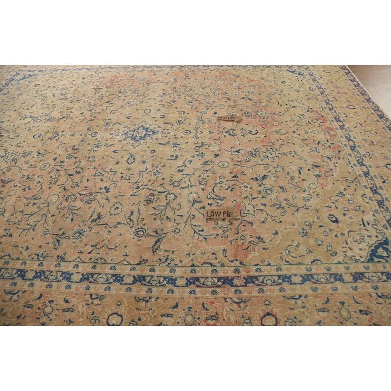 Hand Knotted Oriental 100% Wool Carpet Traditional Floral Pink Kashan Area Rug - 11' 11'' X 10' 1''