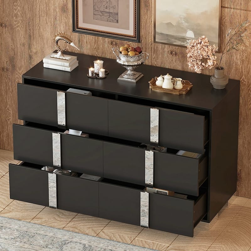 Elegant Modern Dresser with Metal Handle