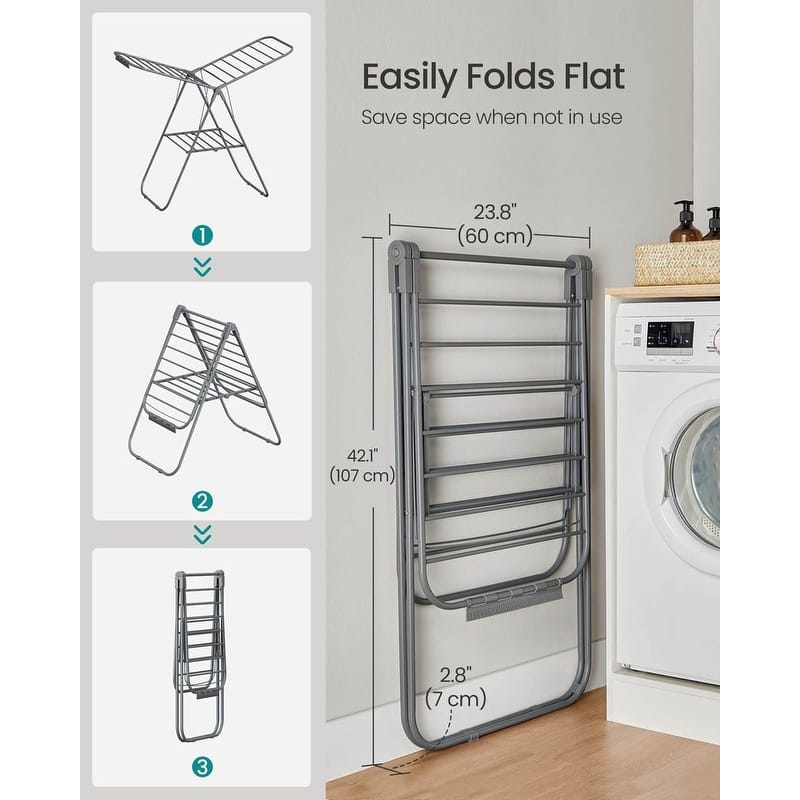 Modern Stainless Steel Clothes Drying Rack with Sock Clips