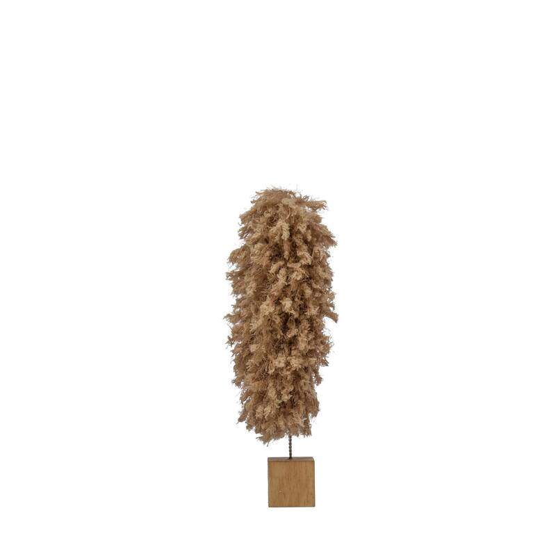 Fabric Yarn Tree with Wood Base - Tan