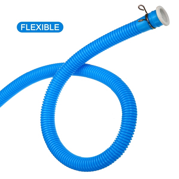 Universal Air Conditioner Drain Hose 18mm ID 5.3ft with Clamp Blue White 1 Set Blue, White
