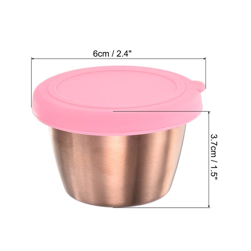 2pcs Salad Dressing Container, 2.4oz Stainless Steel Condiment Cup