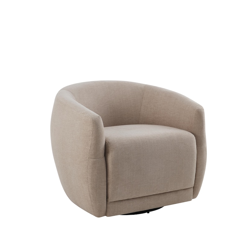 Performance Fabric Swivel Barrel Chair with High-Density Foam Cushion