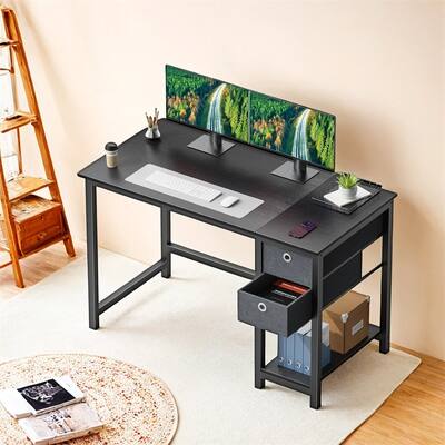 Computer Desk with Drawers 47 Inch Office Writing Work Corner Table