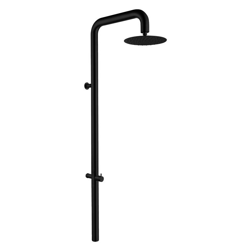 Modland Wall Mount Outdoor Shower Head with 316 Stainless Steel, 10-Grade Anti-Rust, Matte Black/Brushed Nickel