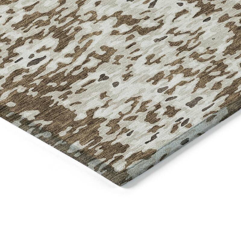 Machine Washable Indoor/ Outdoor Abstract Chantille Rug