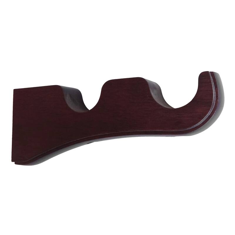 Mix & Match Wood Single / Double Curtain Rod Bracket - Double Bracket - Antique Mahogany (3-Pack)