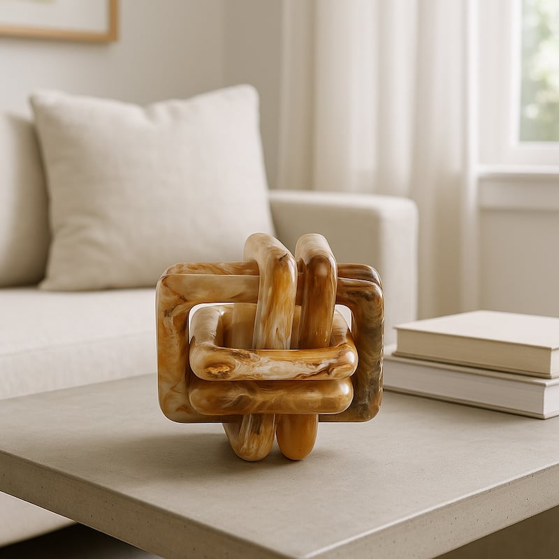 Modern Resin Decorative Object Knot Sleek and Stylish Accent Piece - 6" x 6" x 6"