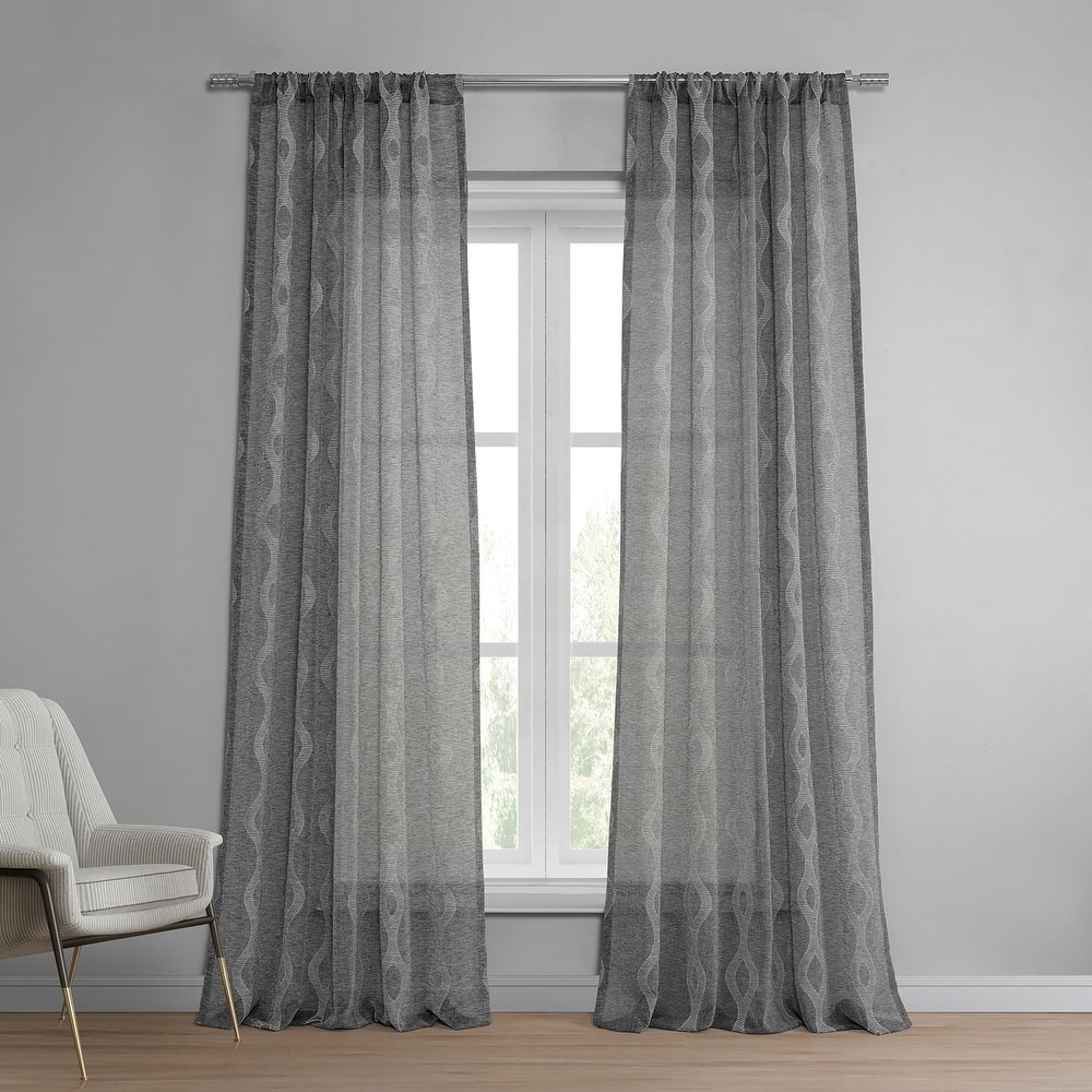 Exclusive Fabrics Vega Patterned Linen Sheer Curtain (1 Panel)
