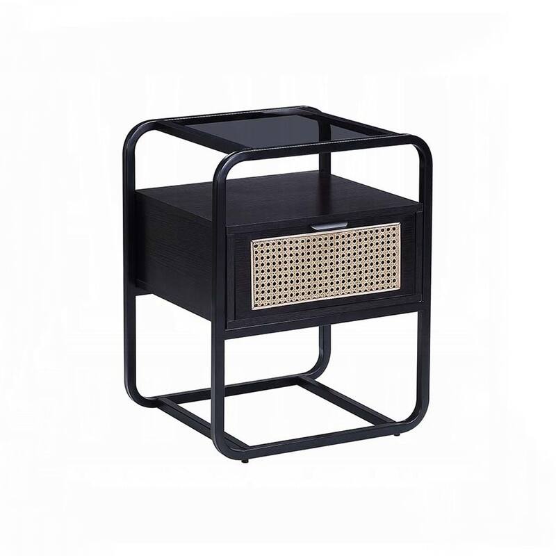 Metal Frame Accent Table in Black Finish