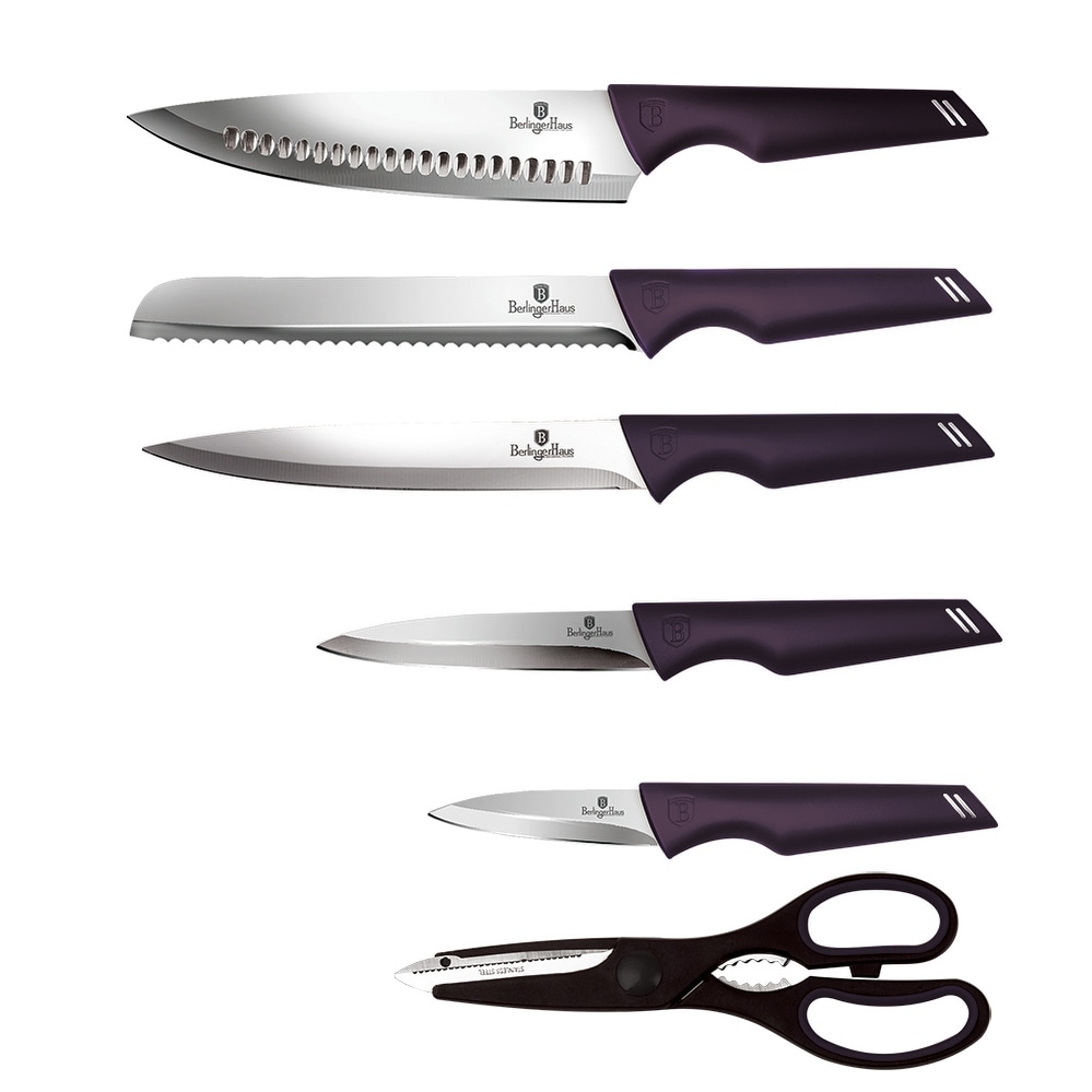 Berlinger Haus 7-Piece Knife Set w/ Stainless Steel Stand Purple - 5.7 x  6.7 x 14.4 - On Sale - Bed Bath & Beyond - 37353421