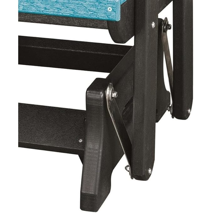 76 in. W and 157 lb Seating Capacity Wood Outdoor Glider in Black HDPE Frame Material