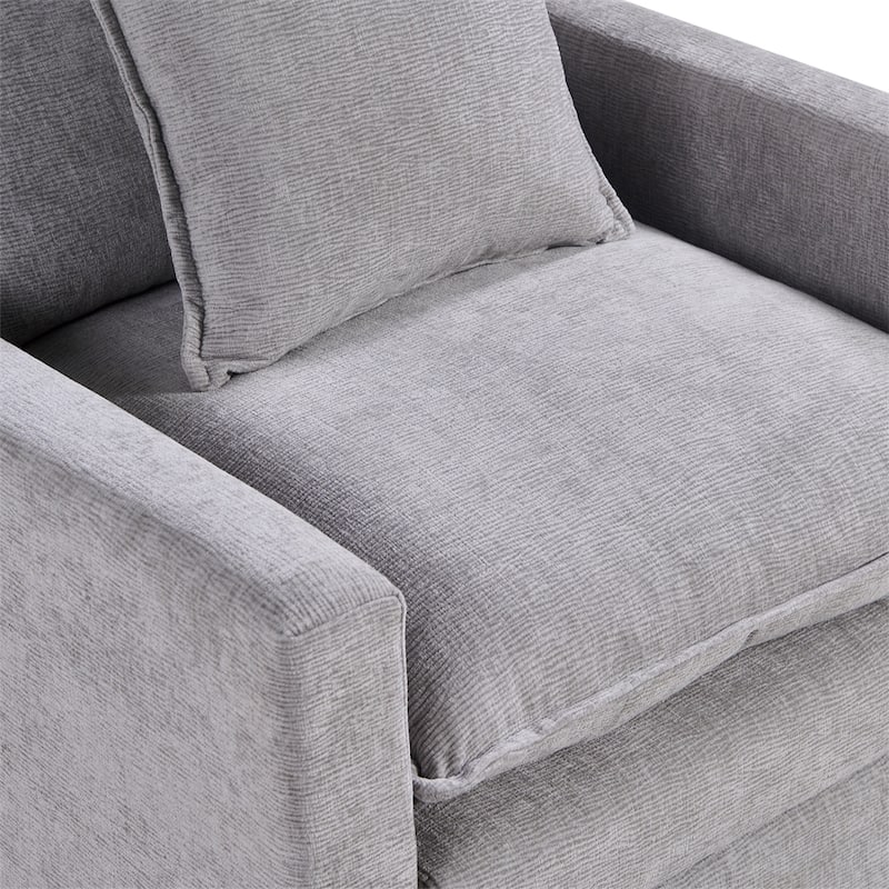 Chenille Comfy Deep Single Seat Sofa Upholstered Reading Armchair