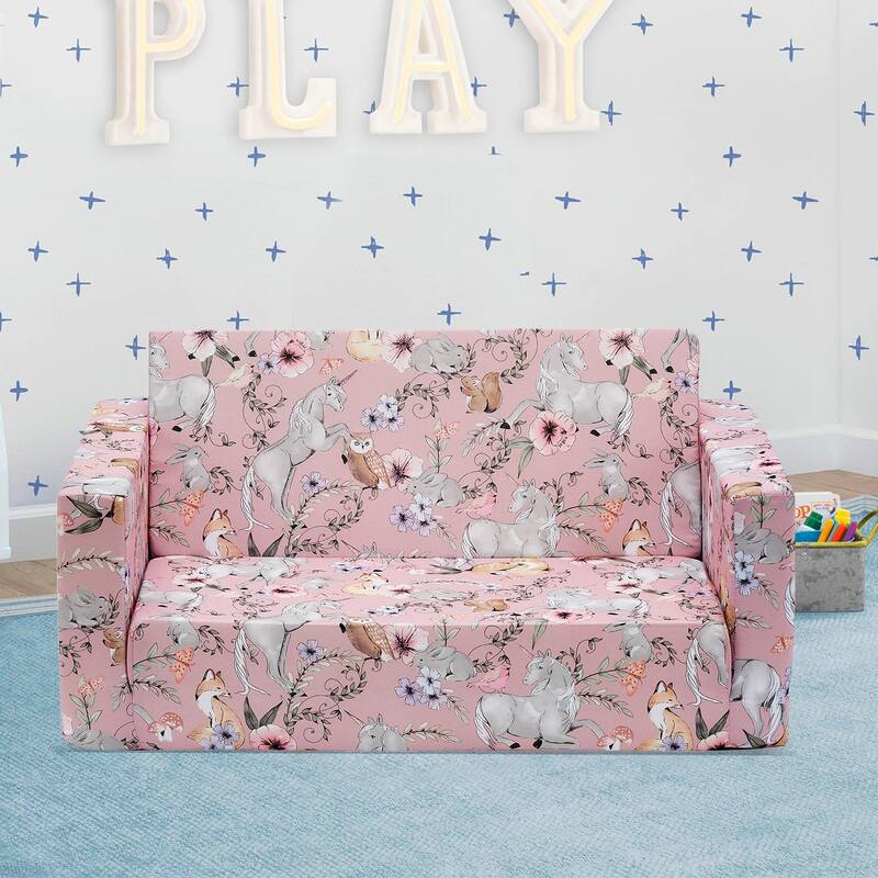 Kids Fold Out Couch 2-in-1 Children Convertible Sofa to Lounger