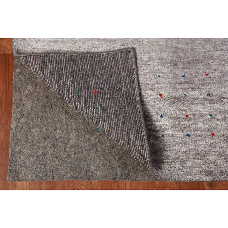 Hand Knotted Oriental 100% Wool Carpet Tribal Tribal Greys & Charcoal Gabbeh Area Rug - 12' 5'' X 9' 2''