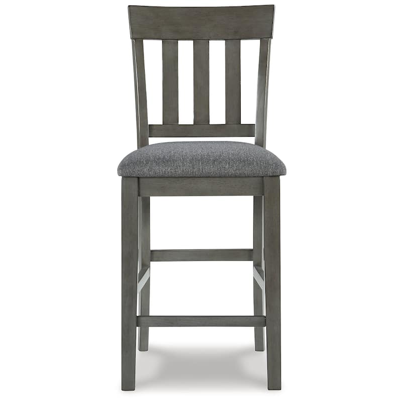 Hallanden Gray Upholstered Counter Height Barstool, Set of 2 - 18"W x 21"D x 41"H