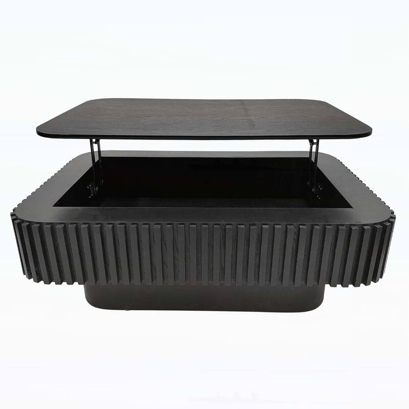 Modern Fluted Lift-top Coffee Table with Storage and Adjustable Height,for Living Spaces