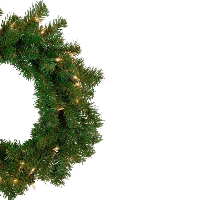 Deluxe Dorchester Pine Artificial Christmas Wreath 18-Inch Clear Lights - 18"