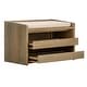 preview thumbnail 8 of 10, SAFAVIEH Percy Shoe Storage Bench -Rustic Oak / Beige - 33.8" x 17.5" x 20.6"