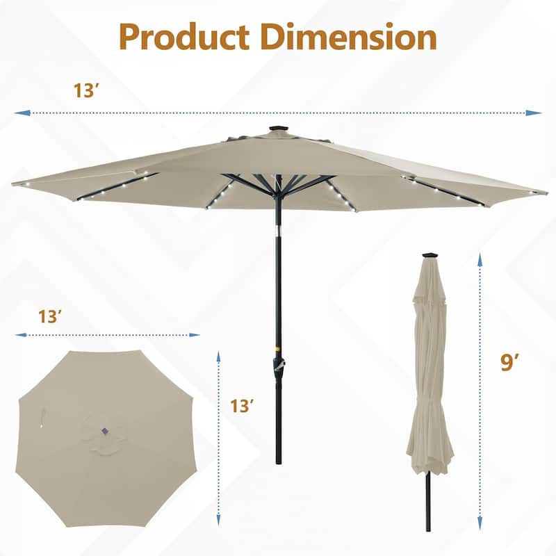 Large Outdoor Patio Umbrella with Push Button Tilt