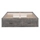 preview thumbnail 8 of 11, Antique Gray Queen Size Platform Bed with 6 Storage Drawers