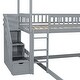 preview thumbnail 37 of 38, Friendly Design Twin Over Twin Bunk Bed with Two Drawers and Slide, House Bed with Slide