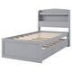 preview thumbnail 11 of 15, Twin Platform Bed with LED Storage Headboard, Charging Station, Trundle and Drawers