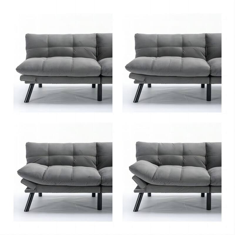 70.87" Futon Sofa Bed, Foam Foldable Couch Convertible Loveseat Sleeper Daybed with Adjustable Armrests for Small Space