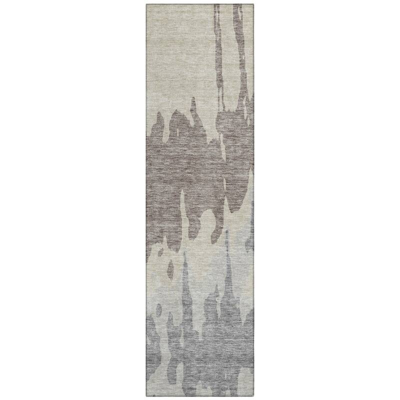 Machine Washable Indoor/ Outdoor Modern Abstract Chantille Rug